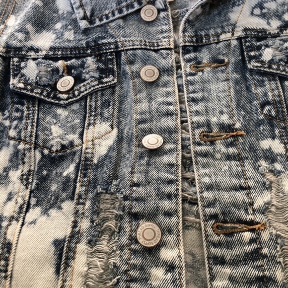 Y2K Thread & Supply 90s Denim Acid Wash Punk Grunge Vest - Size M - Picture 4 of 6